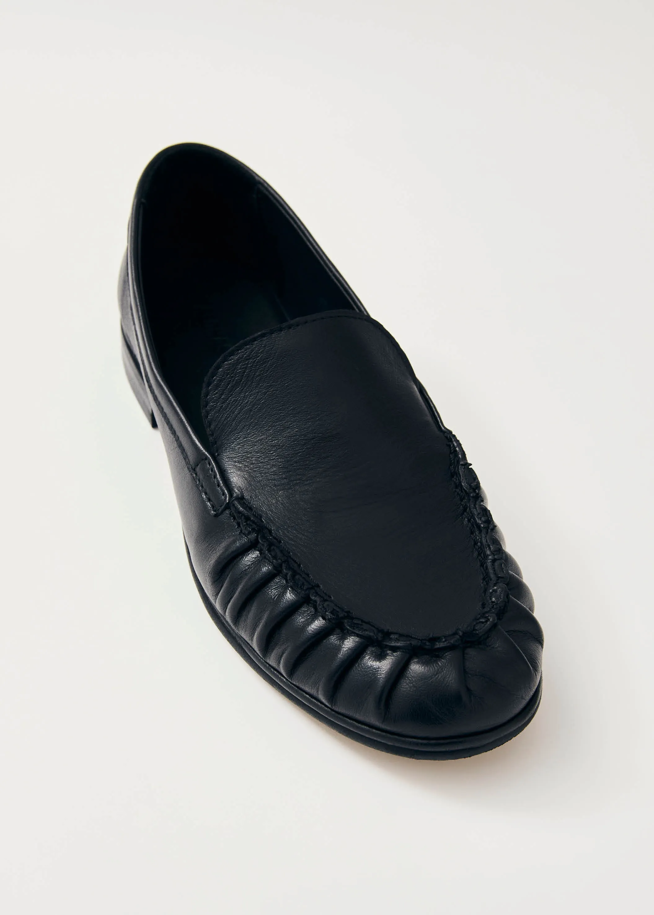 Marty Black Leather Loafers