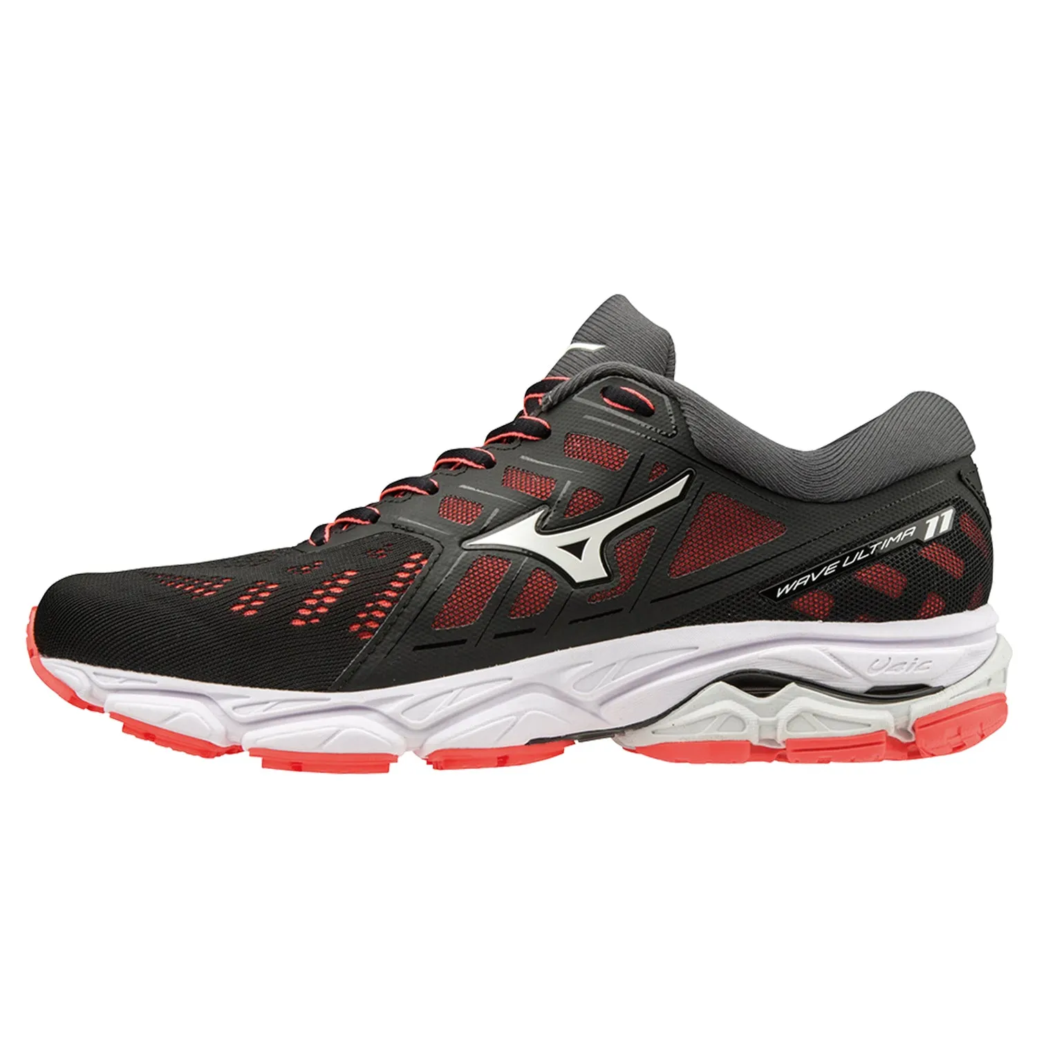 Mizuno Wave Ultima 11 Womens | Black/White/Fierycoral