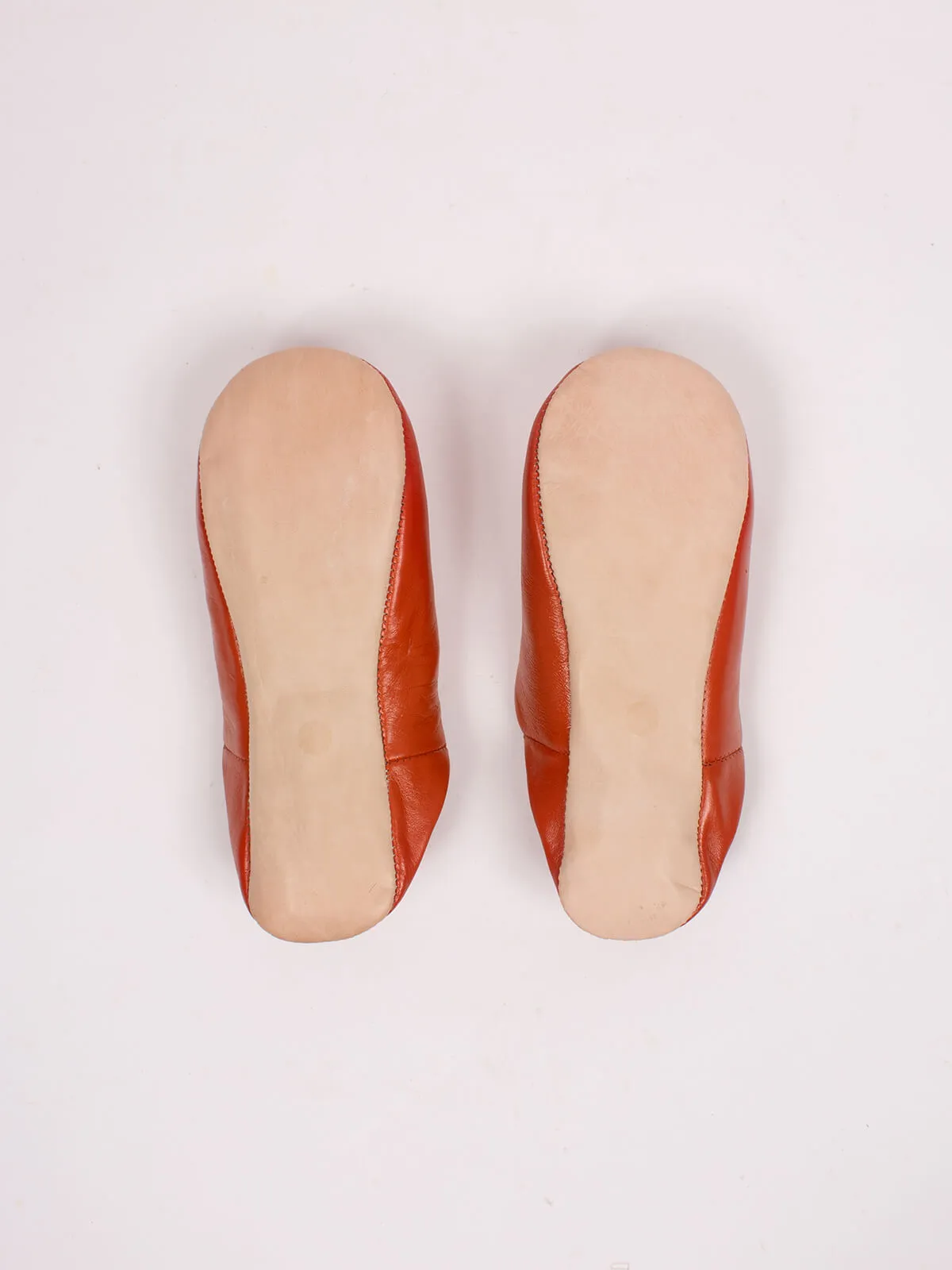 Moroccan Babouche Basic Slippers, Burnt Orange