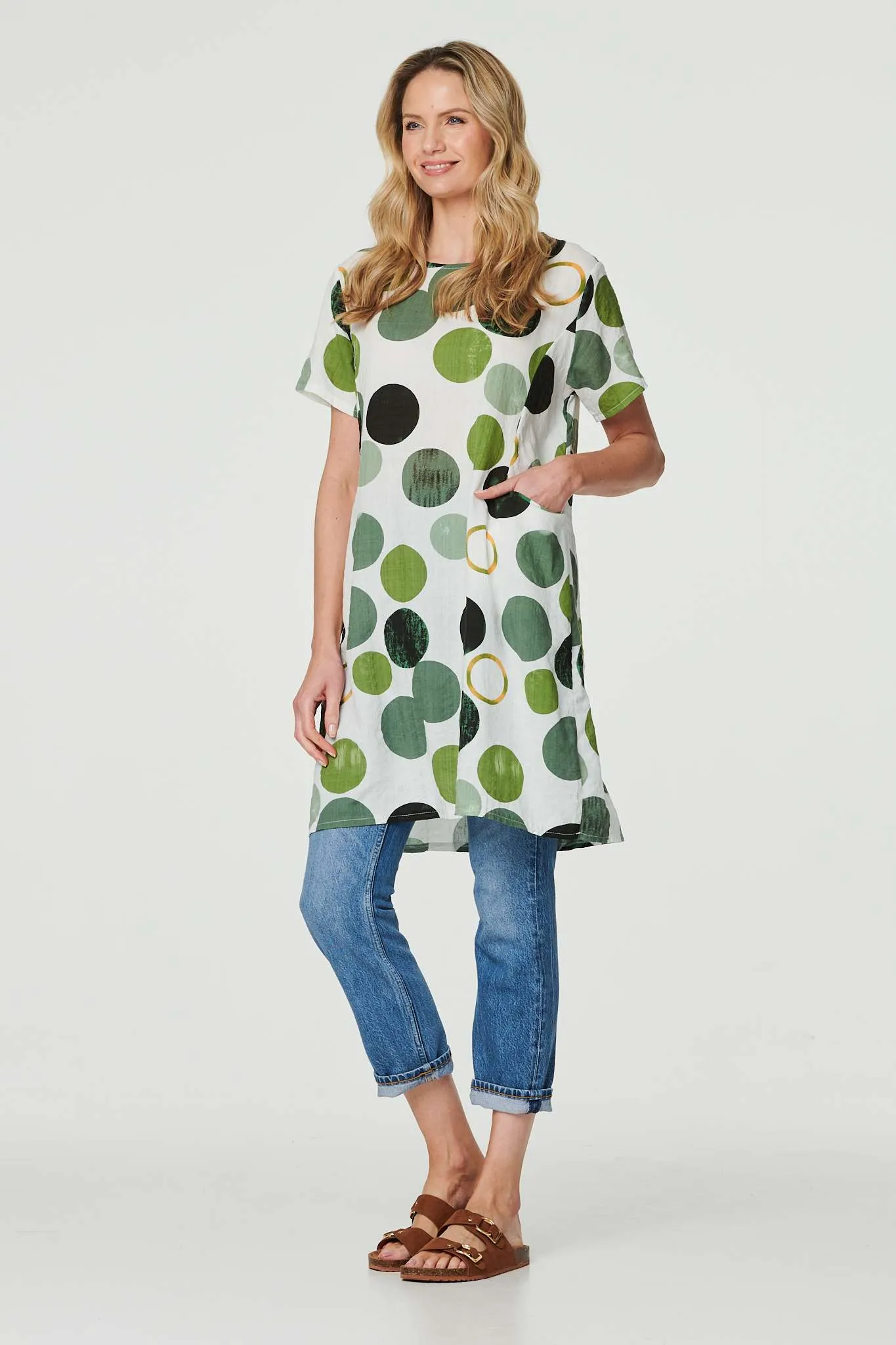 Polka Dot Relaxed Tunic Dress