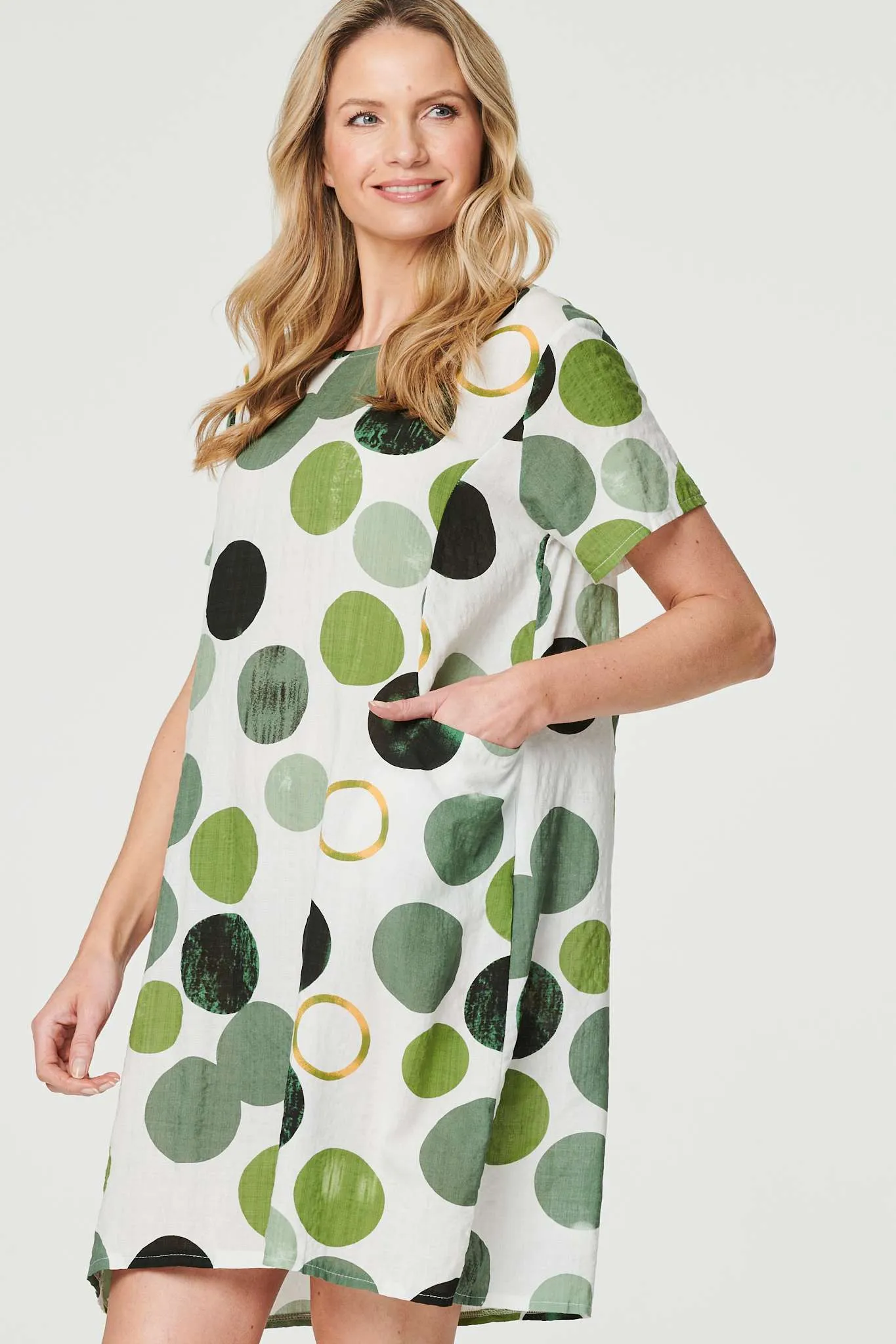 Polka Dot Relaxed Tunic Dress