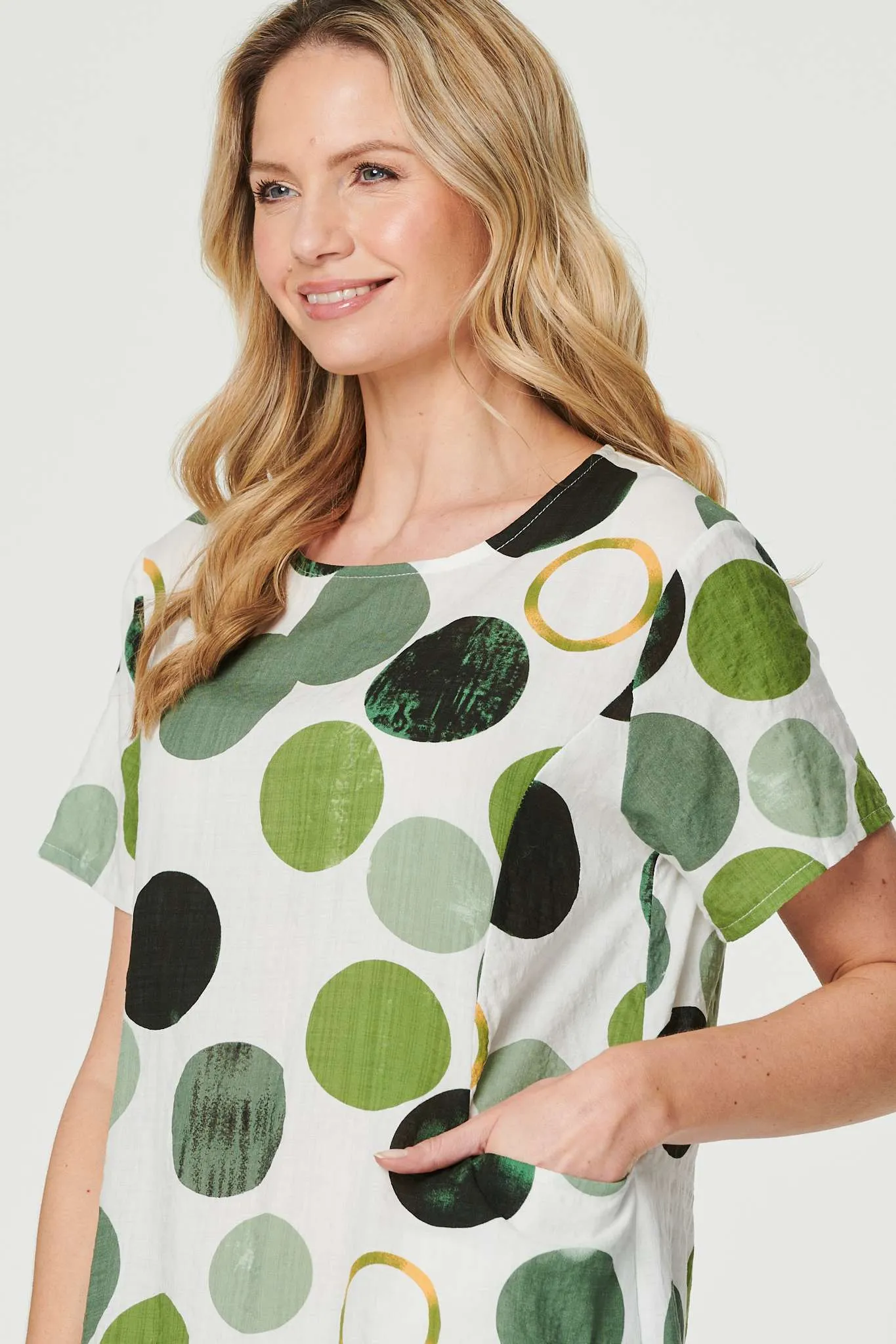 Polka Dot Relaxed Tunic Dress