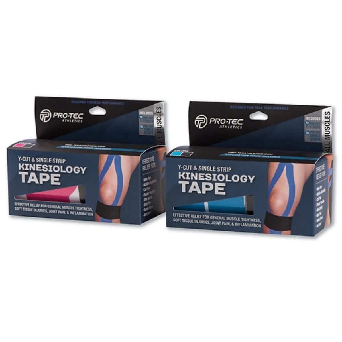 PRO-TEC Pre-Cut Y & Single Strip Kinesiology Tape