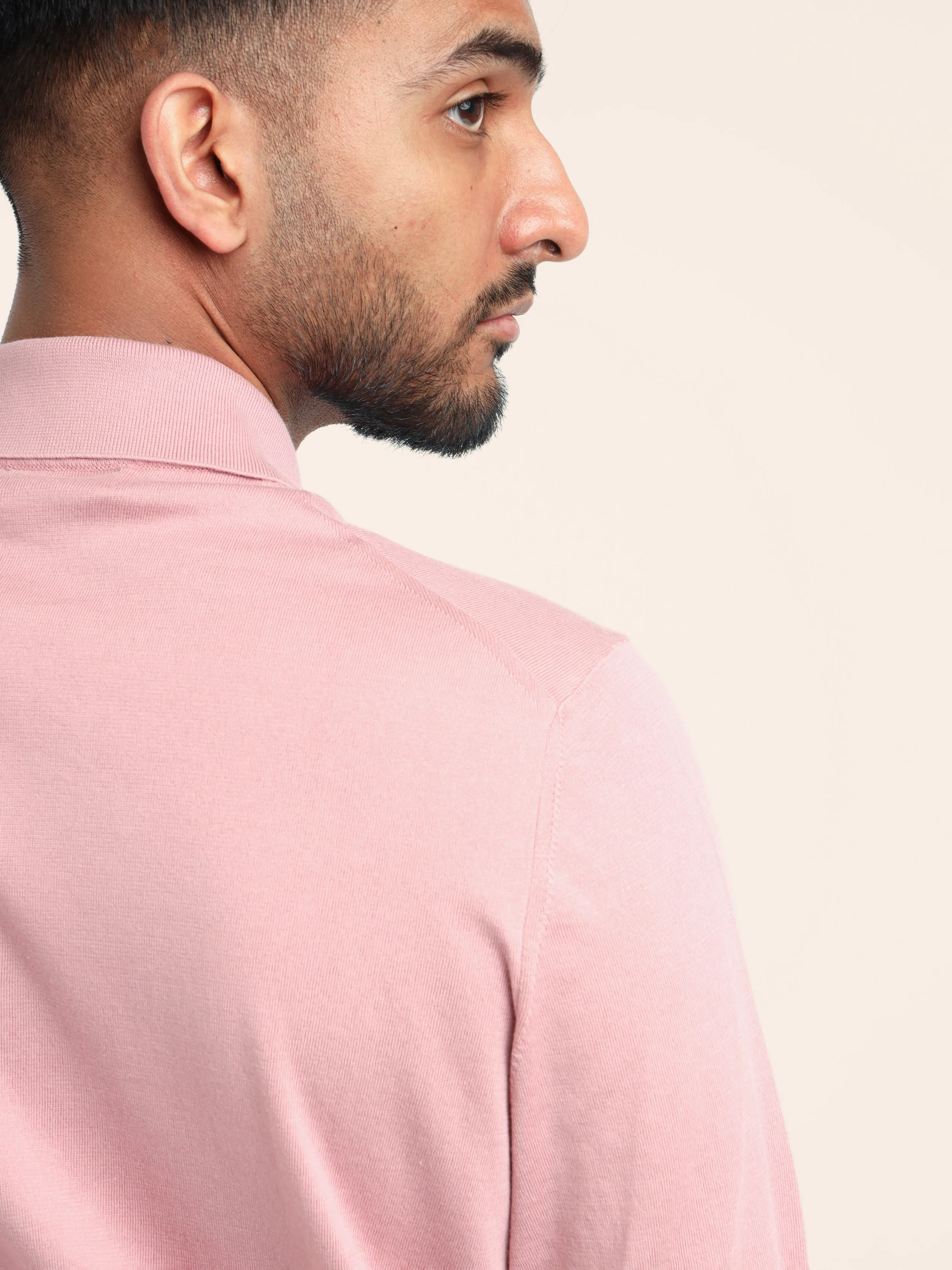 Ruby Pink Cotton Lightweight Knit Polo