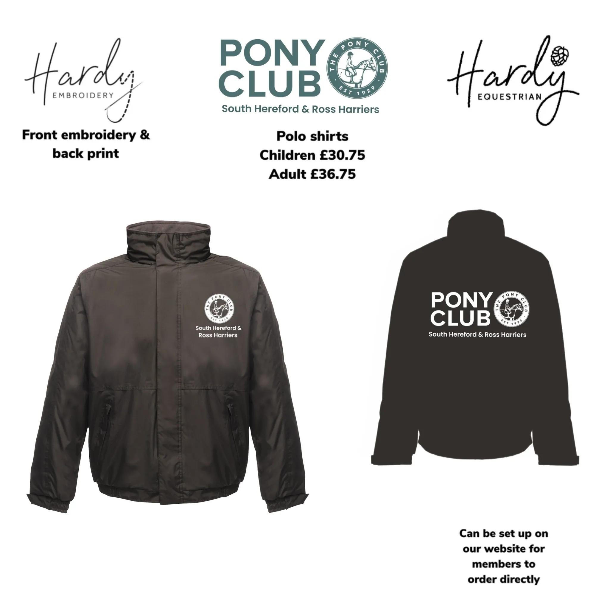 South Hereford And Ross Harriers Pony Club Coat