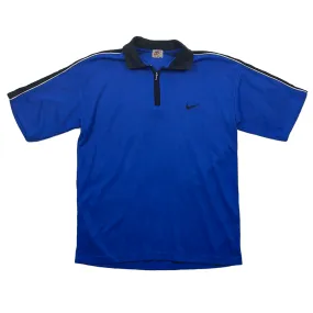 Vintage 90s Blue Nike Polo Shirt - Large